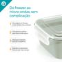 Imagem de Marmita 900ml c/ Porta Talheres e Travas Pote Reutilizável Micro-ondas Freezer Plástico BPA Free