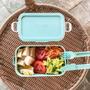 Imagem de Marmita Bento box simples 1 pote 600 ml com talheres lancheira trava