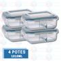 Imagem de Marmita com Divisória p/ Airfryer Microondas Forno 1010ML-4UNI