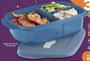 Imagem de Marmita cristalwave  1 litro retangular com divisórias  azul mineral da tupperware