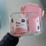 Marmita de Vidro com Divisória 1L Pote Hermético com Tampa UZ Retangular Rosa - UZ Utilidades Imagem de Marmita de Vidro com Divisória 1L Pote Hermético com Tampa UZ Retangular Rosa