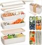 Imagem de Marmita Fitness Lunch Box 900Ml 3 Divisórias Colher Garfo