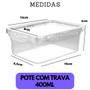 Imagem de Marmita fitness Reutilizável c/ Travas Jogo de Potes 400ml Kit 10 Pçs Microondas Freezer