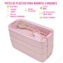 Imagem de Marmita Lancheira Porta Alimenteos Japonesa (Bento) Com 3 Compartimentos e Talheres 900ml