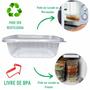Imagem de Marmita potes com tampa alimentos microondas freezer 500ml - 24 un - Marmitas