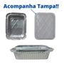 Imagem de Marmitinha Descartável + Tampa Plástica 500ml Embalagem Almoço Marmitex 200UN