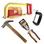 Imagem de Martelo 27cm - Thompson + Alicate Universal 8" + Arco de Serra Fixo 12" - Starrett + 2 Grampo Sargento Tipo C 3" - CG