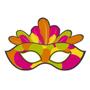 Imagem de Máscara de Carnaval Colorida com Penas Neon - 10 Unidades