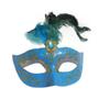 Imagem de Mascara Fantasia Carnaval kit com 6 unidades Azul Baile Festa Eventos