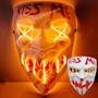 Imagem de Máscara Led Neon Halloween Assustadora Fantasia Cosplay Festival Carnaval XM21121