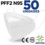 Imagem de Mascara Respirador N95/PFF2 EXMEDI Caixa com 50 UN CE0598 5 camadas duplo meltblow BFE 98% + feltro de coton + tnt spunb