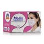 Imagem de Mascara tripla com elastico rosa 50un caixa