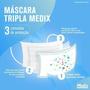 Imagem de Máscara Tripla Descartável com Filtro (BFE =95%) Medix c/50 Preta