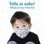 Imagem de Mascara tripla infantil com clip nasal descartavel 50 unidades