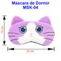 Imagem de Máscaras de Dormir Relaxante para os Olhos com Gel Térmico para Compressa Fria e Quente Reduz Olheiras Gatinho Rosa Laço