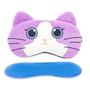 Imagem de Máscaras de Dormir Relaxante para os Olhos com Gel Térmico para Compressa Fria e Quente Reduz Olheiras Gatinho Rosa Laço