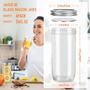 Imagem de Mason Jars Jaisie.W, vidro de boca larga de 720 ml, pacote com 6 tampas