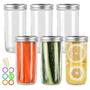 Imagem de Mason Jars Jaisie.W, vidro de boca larga de 720 ml, pacote com 6 tampas