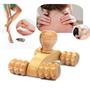 Imagem de Massageador carrinho de madeira maderoterapia portátil corporal relaxante massagem anti stress