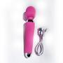 Imagem de Massageador Corporal Varinha Mágica Portátil Potente Bateria USB  6000 Rpm Rosa