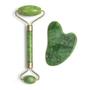 Imagem de Massagem Facial Anti Rugas Rolo Pedra De Jade + Placa Gua Sha Para Rosto Lifting Para Skin Care