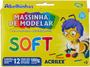 Imagem de Massinha De Modelar Soft Escolar Acrilex C/ 12 Cores 180g