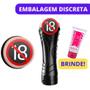 Imagem de Masturbador Masculino Lanterna com Vibrador em Silicone Punheta + Lubrificante LoveLUB