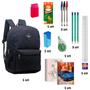 Imagem de Material Escolar Kit Voltas As Aulas Mochila Caderno Lapis Borracha