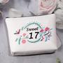 Imagem de MBMSO Sweet 17 Makeup Bag Happy 17th Birthday Gift Bag 17 Year Old Girl Gifts Inspirational Gifts sempre Lembre-se de que você é mais corajoso do que você acredita (Sweet 17)