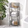 Imagem de mDesign Steel Freestanding Storage Organizer Tower Rack Basket Shelf, Metal 3-Tier Furniture Unit for Master/Guest Bathroom, Powder Room - Holds Bath Towels, Soap - Concerto Collection - Graphite Gray