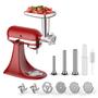 Imagem de Meat Grinder KitchenAid, Metal Meat Grinder Attachment for KitchenAid Stand Mixer Inclui 4 placas de moagem, 3 tubos de recheio de salsicha, 2 lâminas de moagem, moedor de carne anexo por COFUN