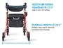 Imagem de Medline Premium Empower Rollator Walker com assento, alças de conforto e encosto grosso, andador dobrável para idosos, proteção Microban, rodas de 8", quadro vermelho