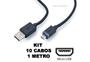 Imagem de Mega Combo 10 Cabos USB Tipo V8  Resistência Desempenho Superior