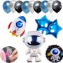 Imagem de Mega Kit 155 Un, Balão Astronauta 75cm + Balão Bexiga Brilhantes + Balão Estrelas Metalizadas, Balão Temático Astronauta