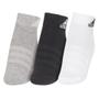 Imagem de Meia Adidas Cano Curto Cushioned Ankle Branca Cinza e Preta - Pack com 3 unidades - 35 ao 37