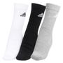 Imagem de Meia Adidas SPW CRW 35 ao 37 - Pack com 03 unidades Branco Cinza e Preto