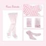 Imagem de Meia calça quentinha listrada branco rosa - luvable friends