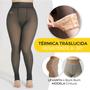 Imagem de Meia Calça Translúcida M/G/GG Forrada Peluciada Com Pé Grosso Para Inverno Quente