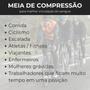 Imagem de Meia De Compressão Esportiva Cano Alto 3/4 Corrida Ciclismo Para Tratamento Trombose E Má Circulação