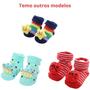 Imagem de Meia Infantil Bebe 3D Estrela/listras Pantufa Divertida