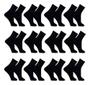Imagem de Meia masculina kit 12 pares cano alto longo Sport preta confortavel