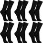 Imagem de Meia masculina Kit com 18 pares preta macia longa Sport confortável
