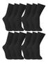 Imagem de Meia masculina Kit com 18 pares preta macia longa Sport confortável