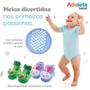 Imagem de Meia Pantufa Antiderrapante Infantil Bebê 6 a 12m Carrinho Adoleta 3D Menino Divertida