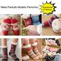 Imagem de Meia Pantufa Inverno Feminino: Kit com 5 meias sortidas Tamanho Único Antiderrapante