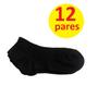 Imagem de Meias Cano Curto Soquete Preta Adulto 40-46-Kit c/ 12 Pares