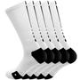 Imagem de Meias de basquete MUMUBREAL Cushion Compression Crew White, pacote com 5