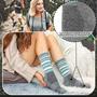 Imagem de Meias de caminhada EBMORE Merino Wool para mulheres, 5 pares listradas