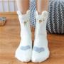 Imagem de Meias Femininas Quentes De Lã Coral Com Desenhos Animados De Animais, 5 Pares Para O Inverno