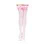 Imagem de Meias Over the Knee Sexy em Preto, Branco e Rosa - Transparente com Detalhe de Arco